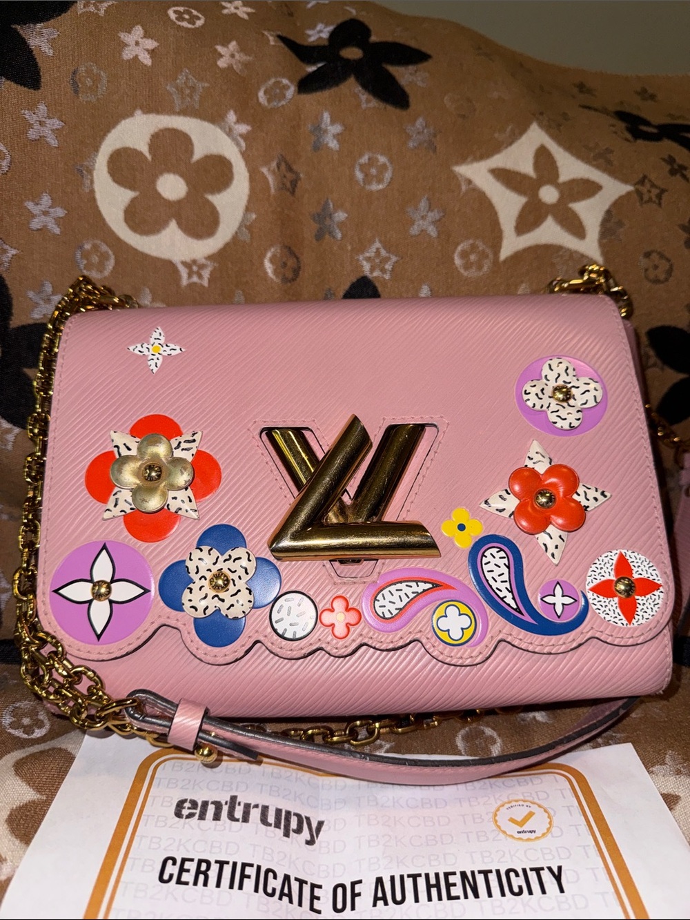 Louis Vuitton Twist MM Mechanical Flowers edition pink Epi